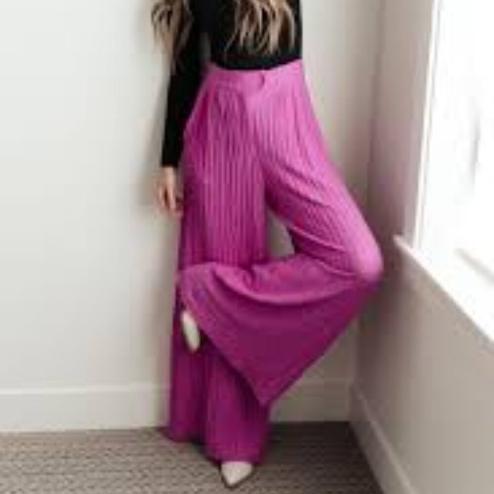 DAVI & DANI Pink Wide Leg Pants
